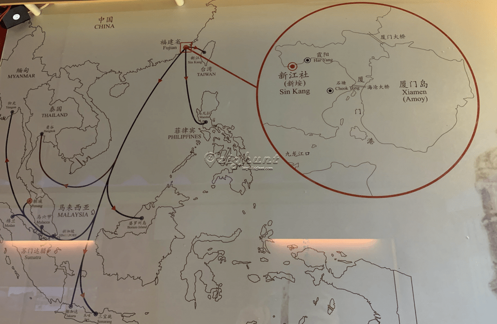 A Map Showing The Migration Of The Khoo Clan From Sin Kang Village © Museum Map